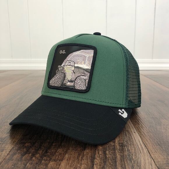 Goorin Bros OG Tortoise Trucker Hat Snap Back Mens One Size Green Black Turtle - Picture 11 of 11